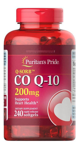 Coq 10 De 200mg 240 Cápsulas Puritan Pride Entrega Inmediata