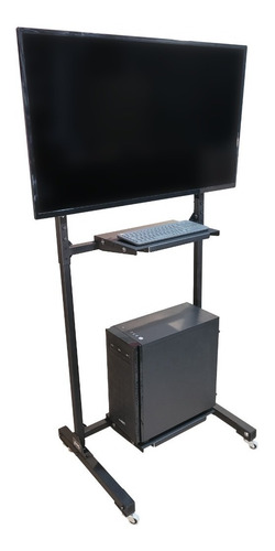 Imagen 3 de 8 de Soporte Pie Tv Pantalla Led 32-65 C/ruedas Móvil 2 Estantes