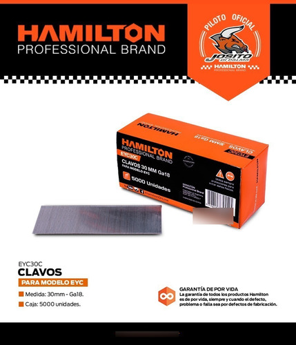 Imagen 2 de 6 de Clavos Hamilton Para Clavadora Neumatica 35mm X 5000u Eyc35c