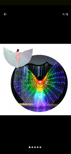 Alas Led Multicolor Cotillon 15 Años Disfraz Capa Multicolor Unico