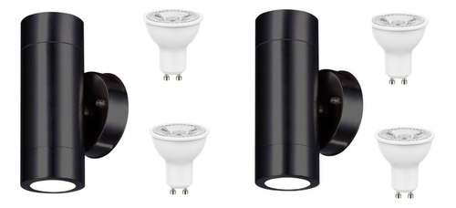 Pack 2 Aplique Cilindro Muro Bidireccion Luz Led Fría Cálida