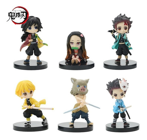 Set 6 Figuras Demon Slayer Kimetsu No Yaiba Anime Coleccion