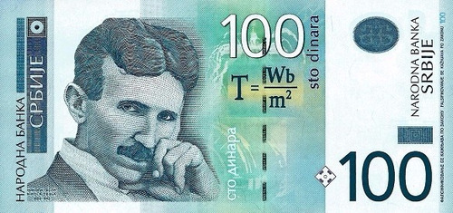 Grr-billete De Serbia 100 Dinara 2012 - Nikola Tesla