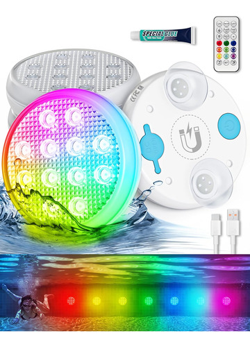 Luces Led Sumergibles Con Control Remoto, U Multicolor Cambi