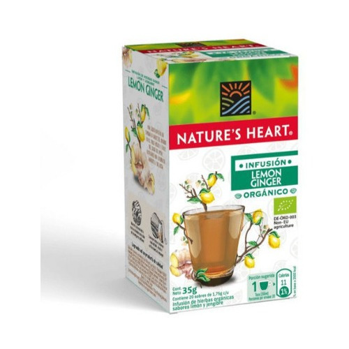 Infusión Lemon Ginger Nature's Heart - Orgánico - 20 Sobres 