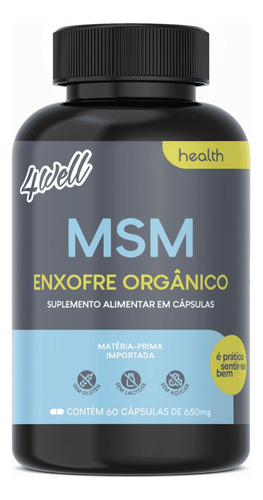 Msm (metilsulfonilmetano) Enxofre Orgânico 4well 60 Cápsulas