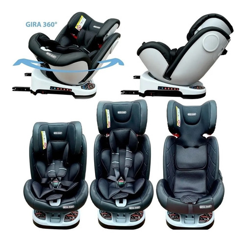 Imagen 5 de 10 de Butaca Auto Convertible Mega Baby Bebé Giro 360º All Ages