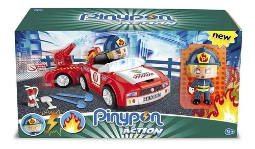 Pinypon Action Auto De Bombero Incluye Figura + Accesorios