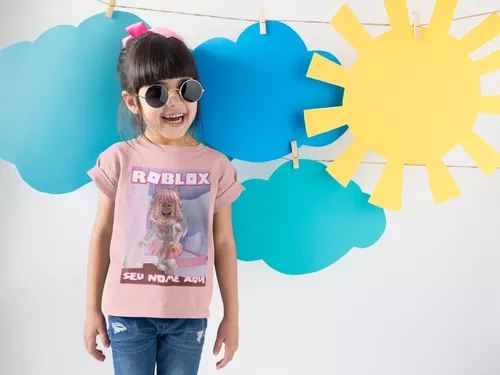 Camiseta blusa rosa infantil menina roblox, Magalu Empresas