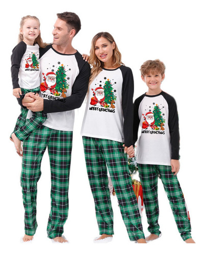 Pijama Acogedor Verde De La Familia De Navidad