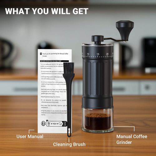 Mini Molinillo De Café Manual Marca Sin Modelo 1.06 Oz Negro