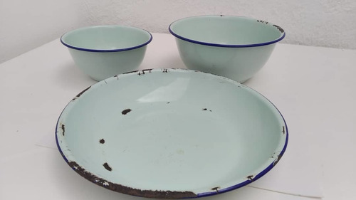 Juego O Set 3pza Escudillas Platos Bowls Peltre Tmvref10