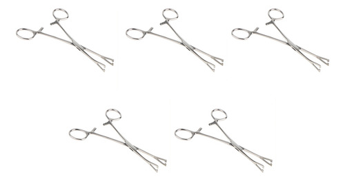 Pinza Para Piercing, 5 Pinzas Con Apertura Triangular, Acero