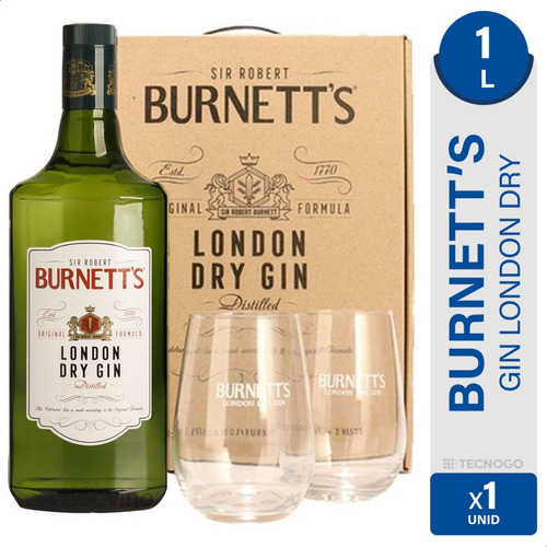 Gin Burnett's Sir Robert London Dry Vasos Regalo - 01mercado