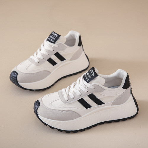 Zapatillas Casuales Con Plataforma Para Mujer, Zapatos Planos Con Punta Redonda