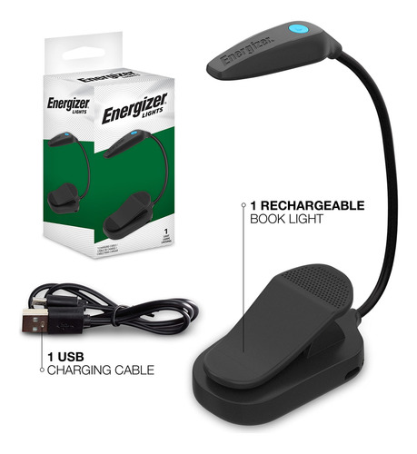 Luz Led Recargable Para Libro Flexible 3 Modos Con Clip