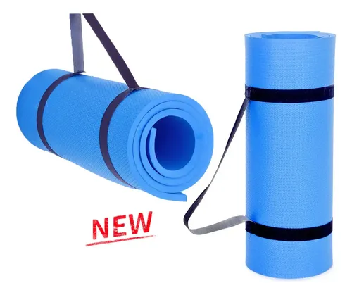 Colchonete Tapete Yoga Ginástica Pilates 1,80mx53cmx10mm Top Cor Azul