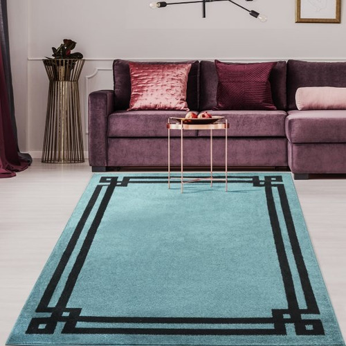 Alfombra Para Living 160 X 230 Cm Amigo Framed Azul