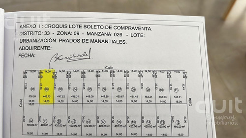 Lote Apto 4 Unidades En Prados De Manantiales!