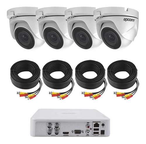 Kit 4 Camaras Hd-720 Domo Metal Epcom Cctv Video Vigilancia