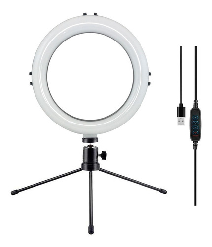 Aro De Luz Led Regulable Con Trípode Para Selfie De 20 Cm.