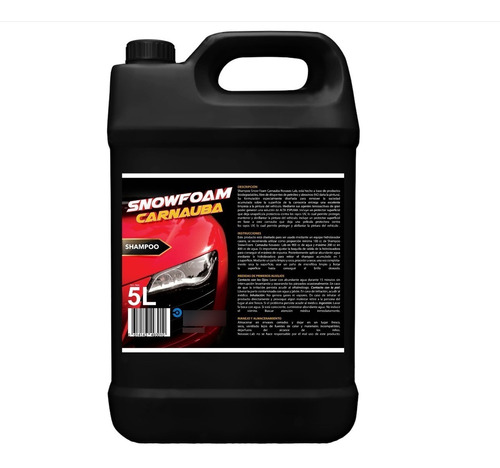 Shampoo Snow Foam Con Cera Carnauba Trinik 5 L