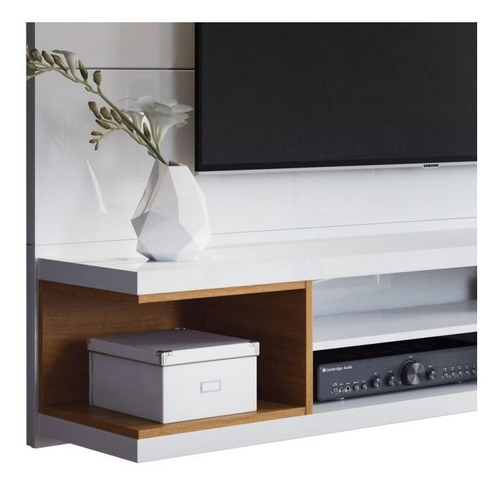 Imagen 5 de 6 de Mueble De Tv Con Panel Oculta Cable Ref: Mural24 Lacado