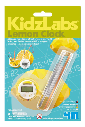 4m Kidzlabs Reloj Alimentado Por Limon, Experimento De Labor