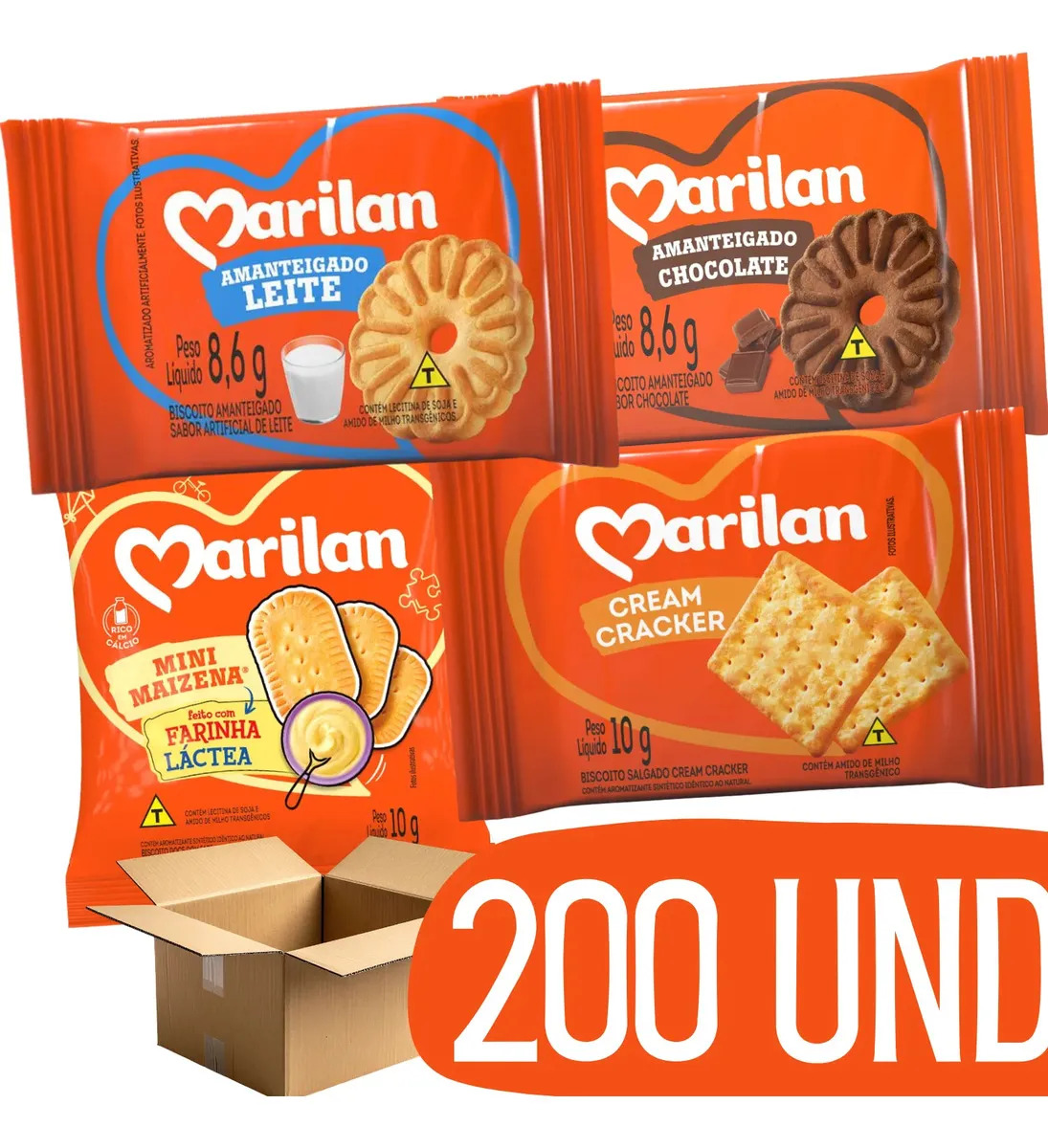 Biscoito Em Sache Sortidos Marilan Amanteigados Bolacha 200u