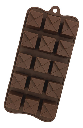 Molde Silicon Chocolate Cuadrado Reposteria Horneable Color Marrón