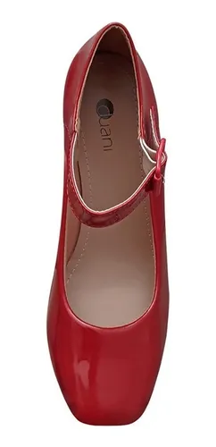 Sapato boneca vermelho salto grosso 2025