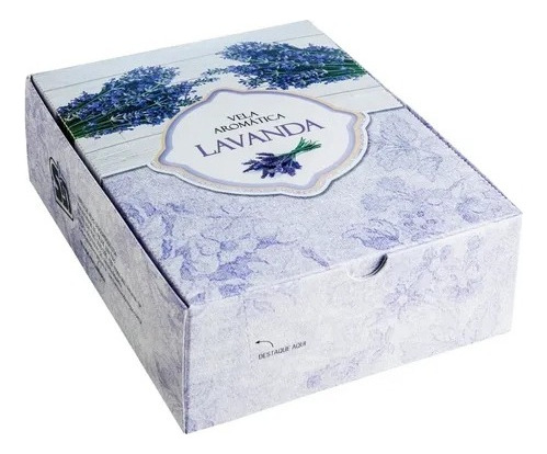 Kit C/ 12 Velas Aromáticas Lavanda 130g 72h Queima C Display Lavanda Lisa Lavanda