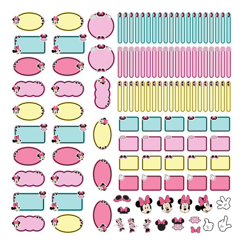 Imagem 3 de 3 de Etiquetas Escolares Minnie Mouse Personalizadas Kit Jumbo