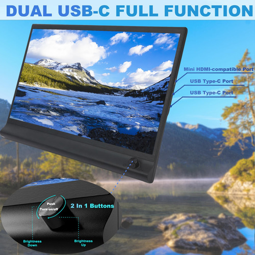 Monitor Portátil Con Soporte - 15.6 Pulgadas Fhd 1080p Rgb I