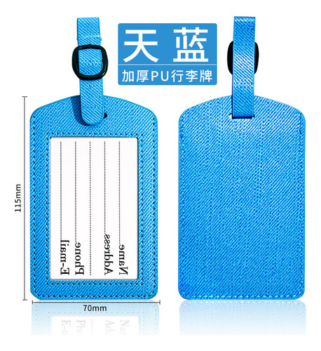 Etiqueta De Equipaje De Poliuretano Engrosado (azul Cielo),