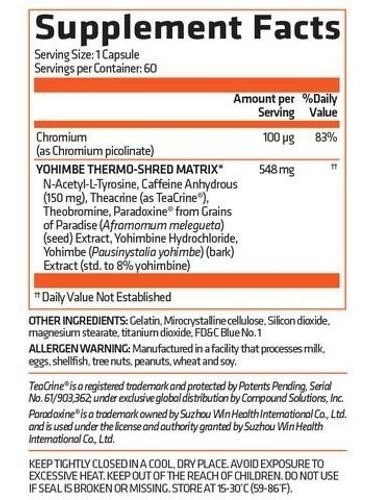 Termogenico Usn Hypercut Thermo Xt 60 Caps Yohimbe