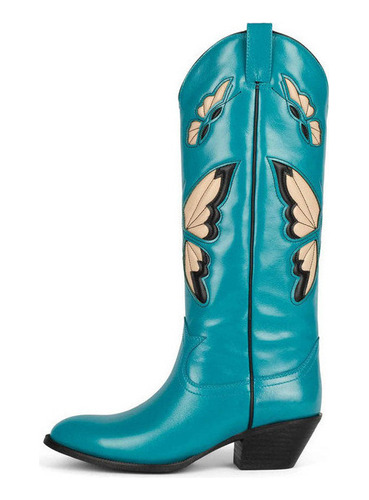 Botas Vaqueras Altas Estilo Mariposa Para Mujer