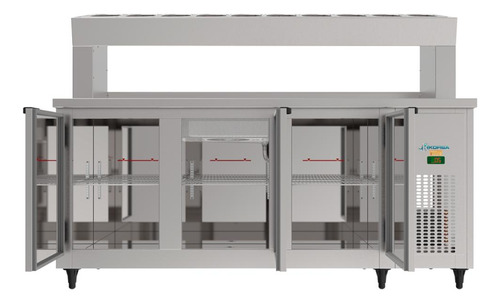 Balcão Condimentador 3 Portas 1,85m Inox Kbscc-185d Kofisa 220v