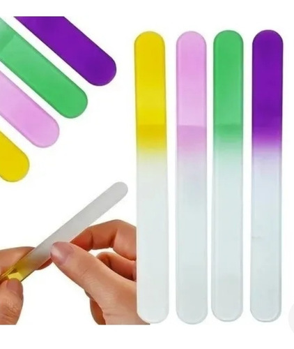 Imagem 5 de 5 de Lixa Vidro Cristalina P/ Unha Acrigel Gel Fibra Nails Salão