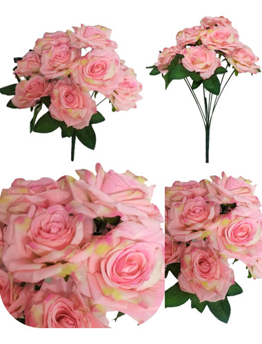 Ramo Rosas Premium 9 Flores Artificiales Cada Flor 10 Cm