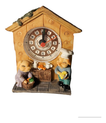 Reloj De Mesa Infantil (casita Con Cerditos) Cod. 95216