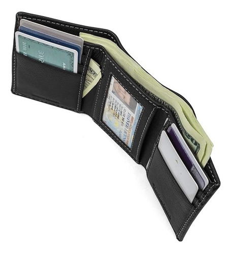 Billetera Timberland Hombre 3 Cuerpos Negro Cuero Genuino