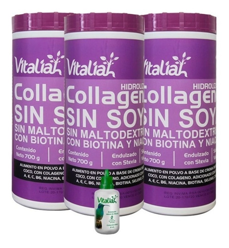 3x Colageno Vainilla Vitaliah - Unidad a $30000