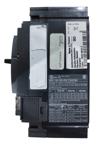 Disjuntor Nsx100f Mic 2.2 100a 3p C10f32d100 - Schneider