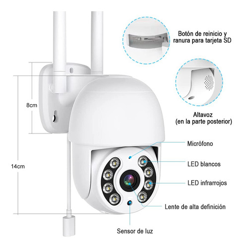 Cámara De Seguridad 5g Wifi Vision Nocturna Con Alarma
