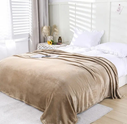 Frazada Manta Plush Flannel 240 X 190cm Térmica Ultra A Soft Canela Liso