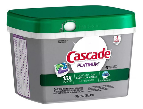 Cascade Platinum Detergente Lavavajillas 48 Cápsulas Msi