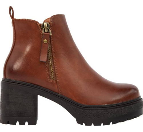 Bota Cierre Metálico Mujer Tierra Bendita Cognac
