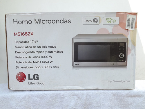 Horno Microondas LG Modelo Ms1682x 1.7 Pies Nuevo