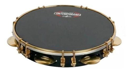 Imagem 1 de 1 de Pandeiro Contemporânea 10 Fórm Preto Nylon Tar Dupla 31ppd